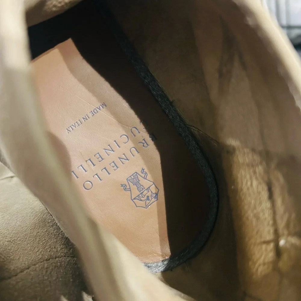 Brunello Cucinelli Beige Suede Chukka Boots